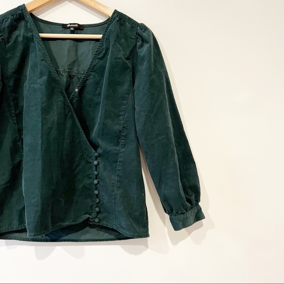 Madewell Corduroy Kinston Side-Button Wrap Top - Picture 6 of 14